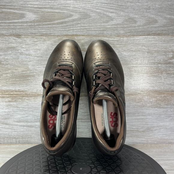 SAS Women's Free Time Bronze Leather Lace Up Comfort Walking Shoes Size 8 - Picture 6 of 11